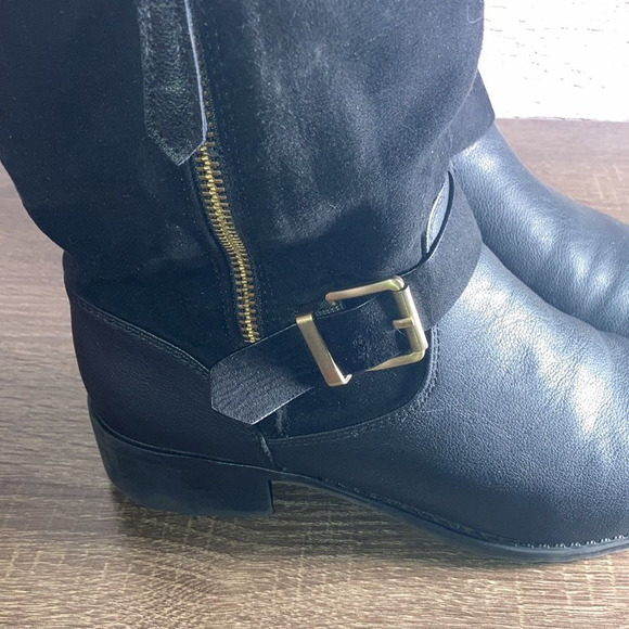 Womens Charles by Charles David 6.5 Black Leather & Suede mid calf Boots - Picture 6 of 13
